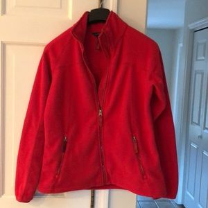 Lands’ End Bright Red Fleece Jacket